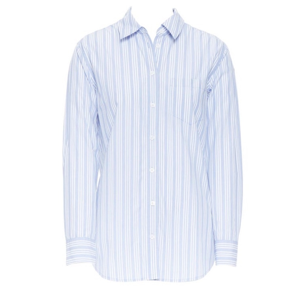 Equipment Femme vertical stripe boyfriend collared shirt